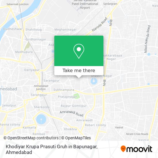Khodiyar Krupa Prasuti Gruh in Bapunagar map