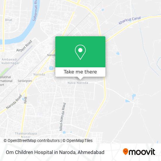 Om Children Hospital in Naroda map