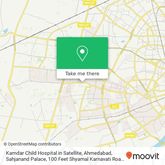 Kamdar Child Hospital in Satellite, Ahmedabad, Sahjanand Palace, 100 Feet Shyamal Karnavati Road, S map