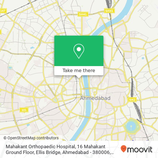 Mahakant Orthopaedic Hospital, 16 Mahakant Ground Floor, Ellis Bridge, Ahmedabad - 380006, Opp V S map