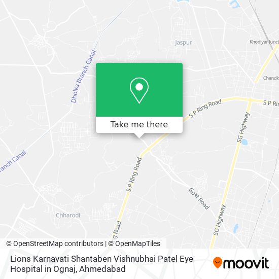 Lions Karnavati Shantaben Vishnubhai Patel Eye Hospital in Ognaj map