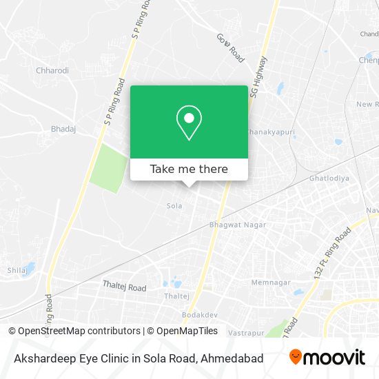 Akshardeep Eye Clinic in Sola Road map