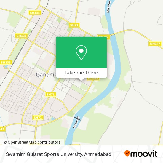 Swarnim Gujarat Sports University map