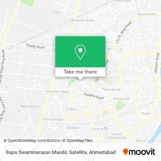Baps Swaminarayan Mandir, Satellite map
