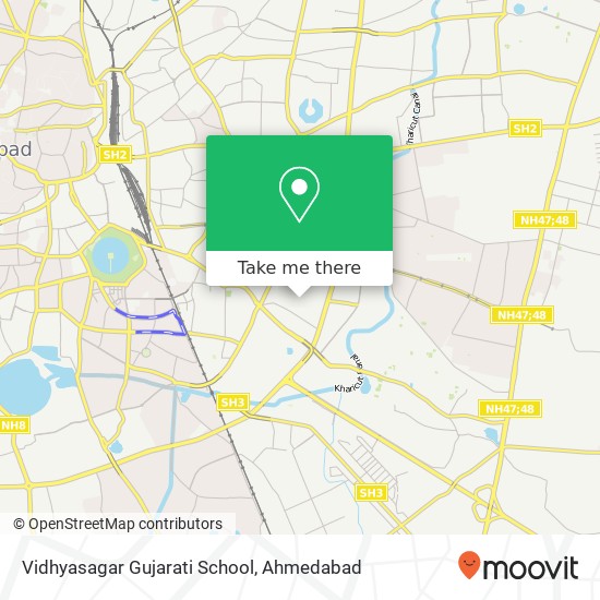 Vidhyasagar Gujarati School map
