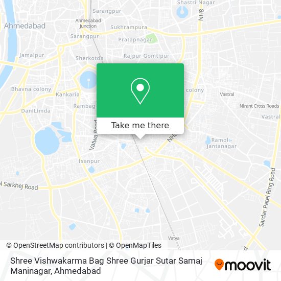 Shree Vishwakarma Bag Shree Gurjar Sutar Samaj Maninagar map