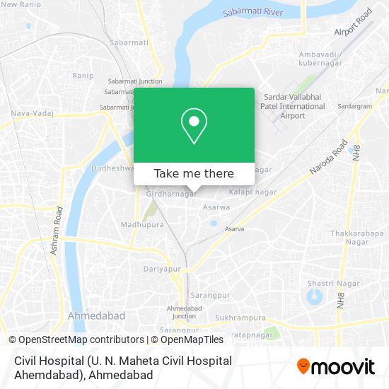 Civil Hospital (U. N. Maheta Civil Hospital Ahemdabad) map