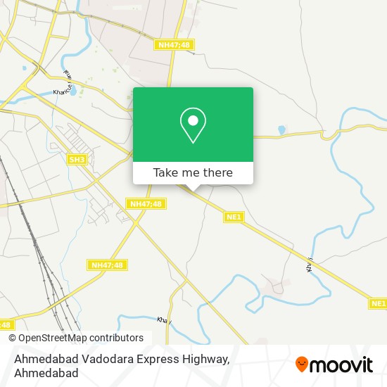 Ahmedabad Vadodara Express Highway map