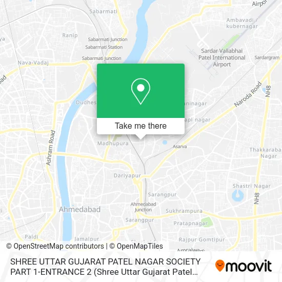 SHREE UTTAR GUJARAT PATEL NAGAR SOCIETY PART 1-ENTRANCE 2 map