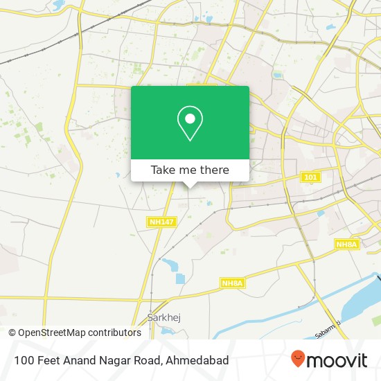 100 Feet Anand Nagar Road map