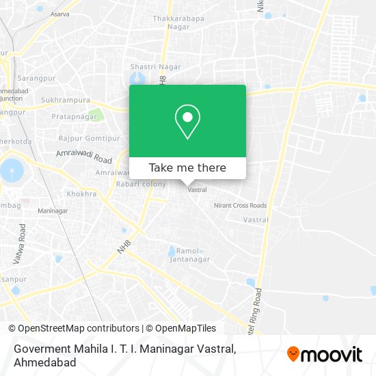 Goverment Mahila I. T. I. Maninagar Vastral map