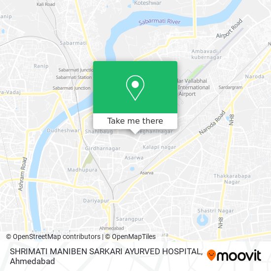 SHRIMATI MANIBEN SARKARI AYURVED HOSPITAL map