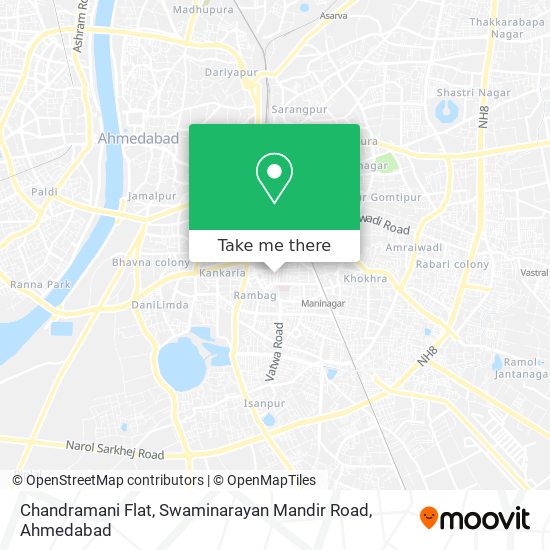 Chandramani Flat, Swaminarayan Mandir Road map