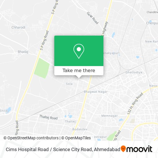 Cims Hospital Road / Science City Road map