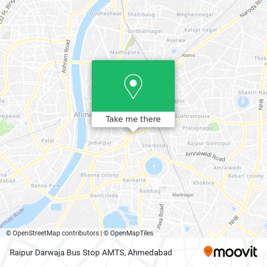Raipur Darwaja Bus Stop AMTS map
