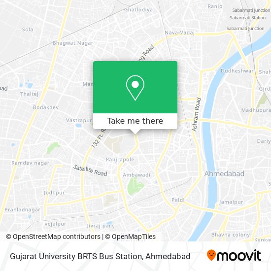 Gujarat University BRTS Bus Station map