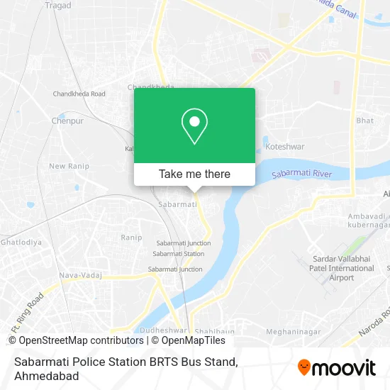 Sabarmati Police Station BRTS Bus Stand map