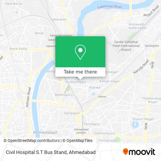 Civil Hospital S.T Bus Stand map