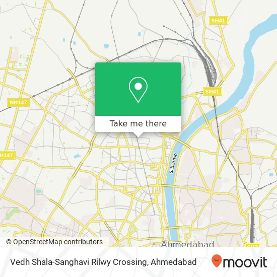 Vedh Shala-Sanghavi Rilwy Crossing map