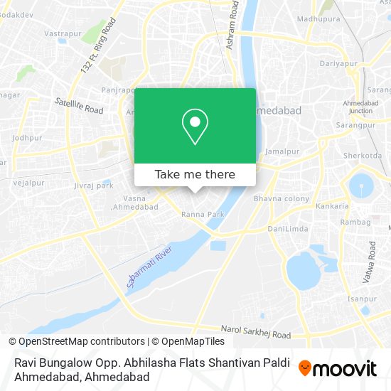 Ravi Bungalow Opp. Abhilasha Flats Shantivan Paldi Ahmedabad map