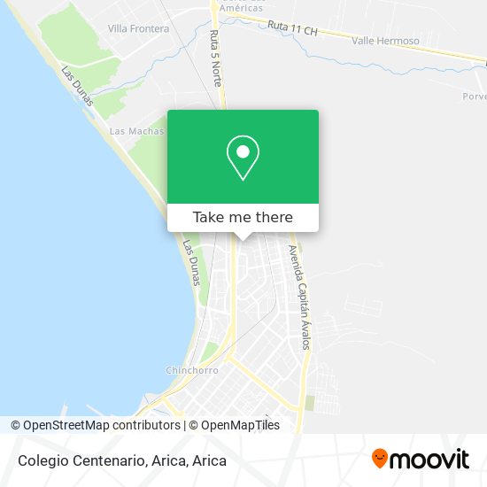 Colegio Centenario, Arica map