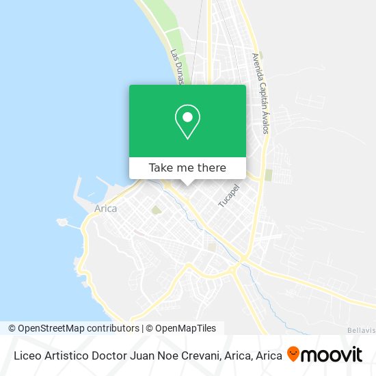 Mapa de Liceo Artistico Doctor Juan Noe Crevani, Arica