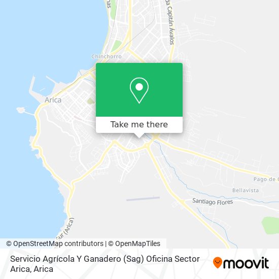 Mapa de Servicio Agrícola Y Ganadero (Sag) Oficina Sector Arica