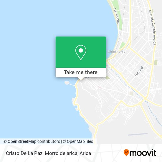Cristo De La Paz. Morro de arica map