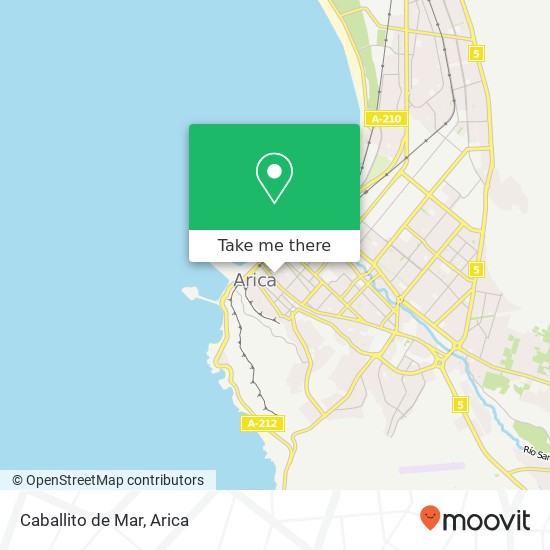 Mapa de Caballito de Mar, Calle Colón 563 1000000 Arica, Arica, Arica y Parinacota