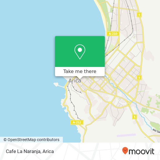 Mapa de Cafe La Naranja, Calle 18 de Septiembre 301 1000000 Arica, Arica, Arica y Parinacota