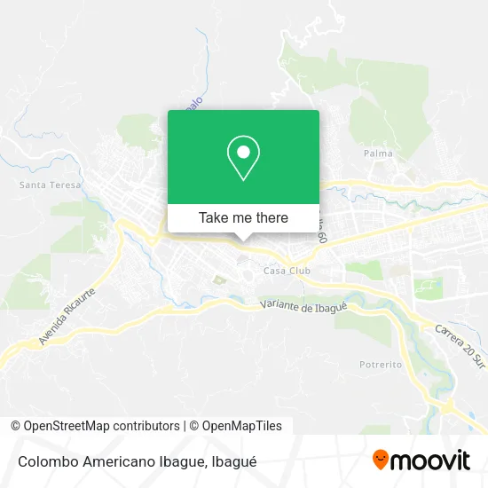 Mapa de Colombo Americano Ibague