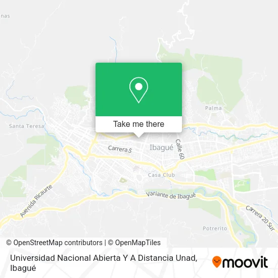 Mapa de Universidad Nacional Abierta Y A Distancia Unad