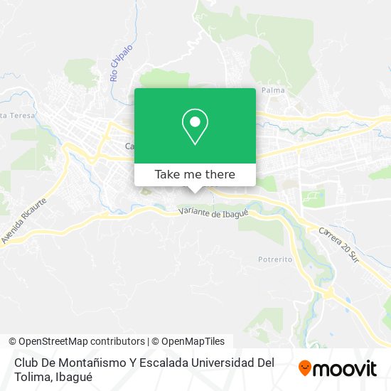Club De Montañismo Y Escalada Universidad Del Tolima map