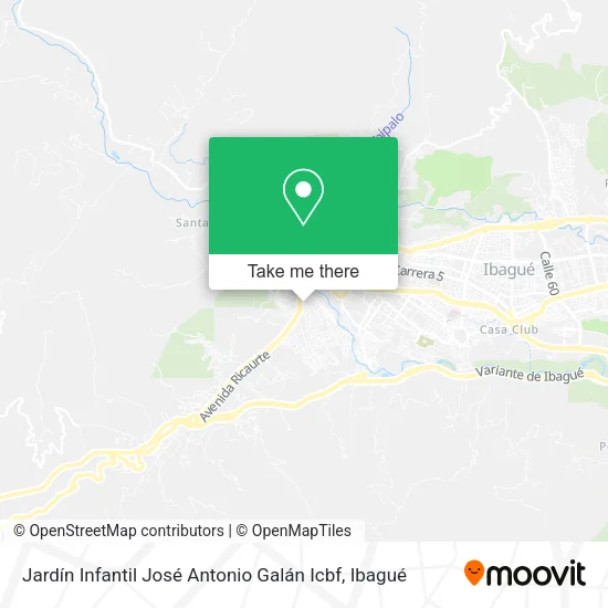 Mapa de Jardín Infantil José Antonio Galán Icbf