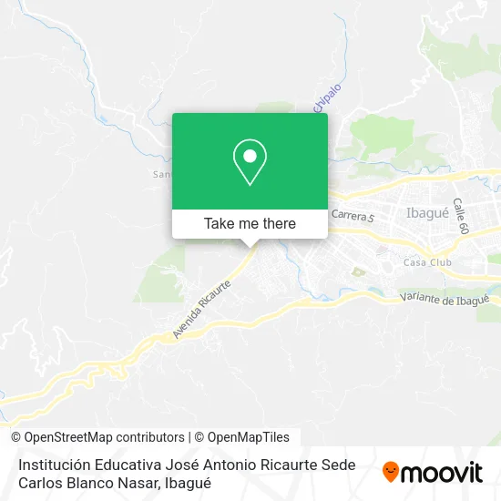 Mapa de Institución Educativa José Antonio Ricaurte Sede Carlos Blanco Nasar