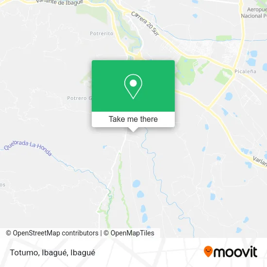 Mapa de Totumo, Ibagué
