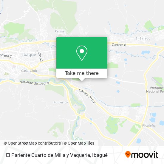 El Pariente Cuarto de Milla y Vaqueria map
