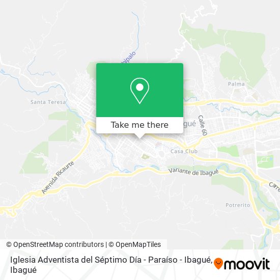 Mapa de Iglesia Adventista del Séptimo Día - Paraíso - Ibagué