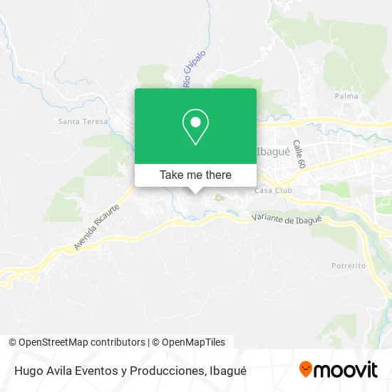 Mapa de Hugo Avila Eventos y Producciones
