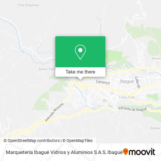 Mapa de Marquetería Ibagué Vidrios y Aluminios S.A.S