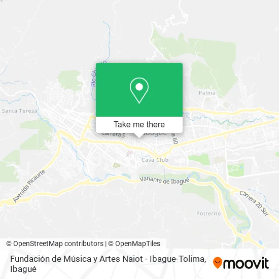 Mapa de Fundación de Música y Artes Naiot - Ibague-Tolima