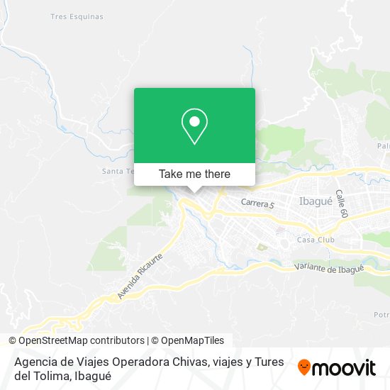 Agencia de Viajes Operadora Chivas, viajes y Tures del Tolima map