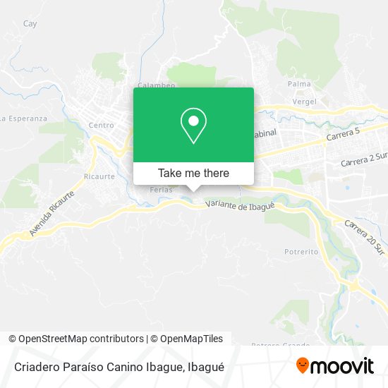 Mapa de Criadero Paraíso Canino Ibague