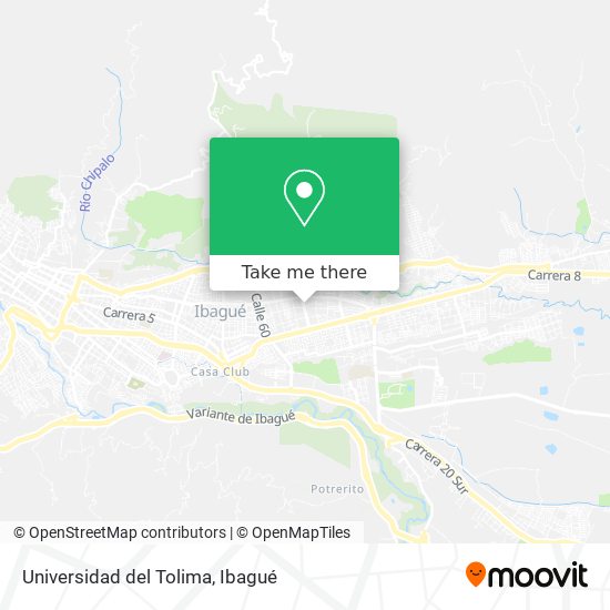 Mapa de Universidad del Tolima