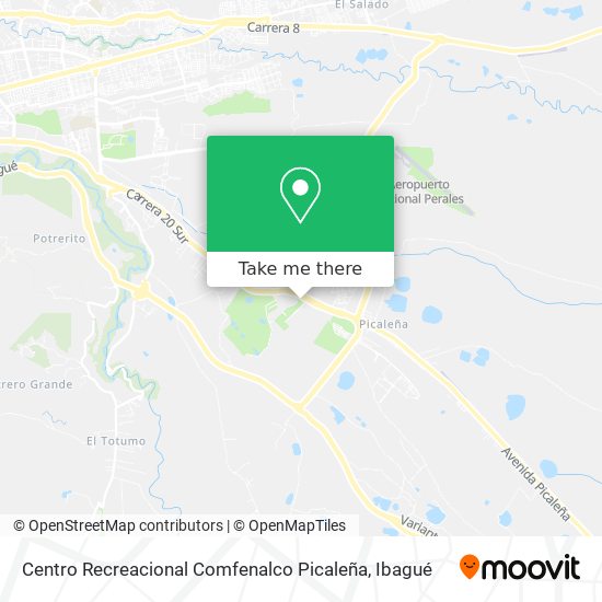 Mapa de Centro Recreacional Comfenalco Picaleña