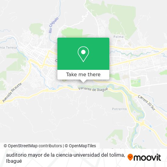 auditorio mayor de la ciencia-universidad del tolima map