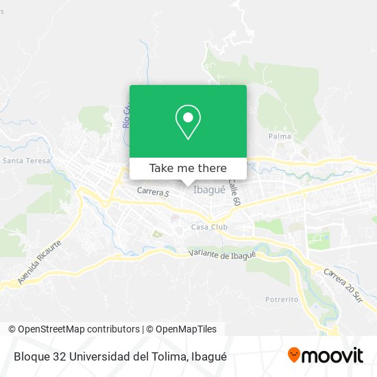 Bloque 32 Universidad del Tolima map