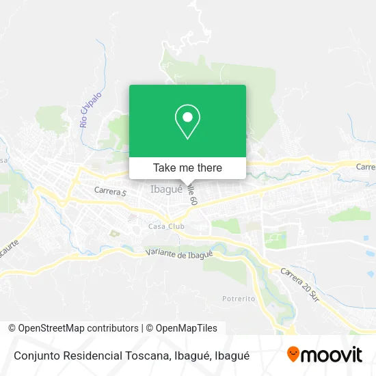 Mapa de Conjunto Residencial Toscana, Ibagué