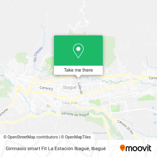 Mapa de Gimnasio smart Fit La Estación Ibagué