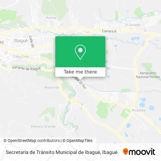 Secretaría de Tránsito Municipal de Ibagué map